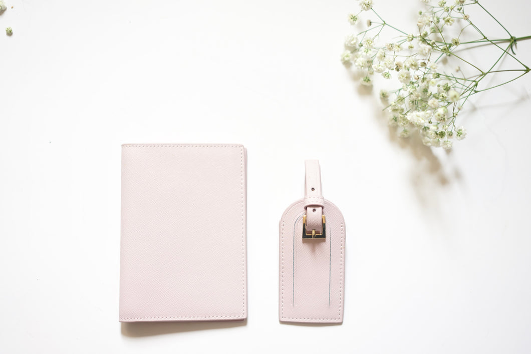 Passport Holder & Luggage Tag in Peony