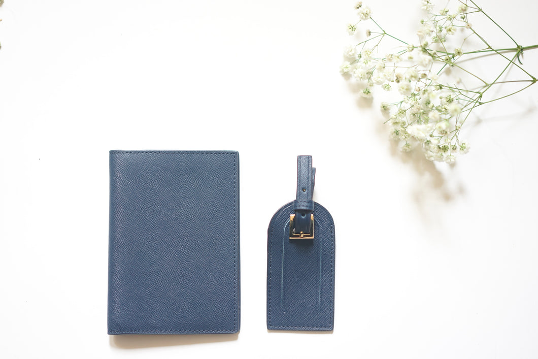 Passport Holder & Luggage Tag in Navy